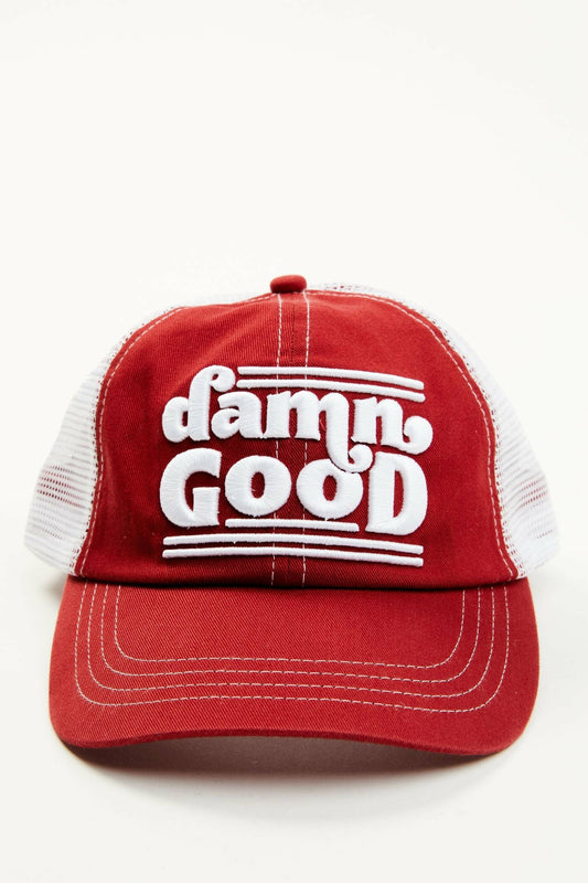 Women Damn Good Embroidered Mesh-Back Baseball Hat | Idyllwind