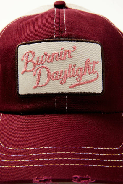Women Burnin' Daylight Distressed Mesh Back Baseball Hat | Idyllwind