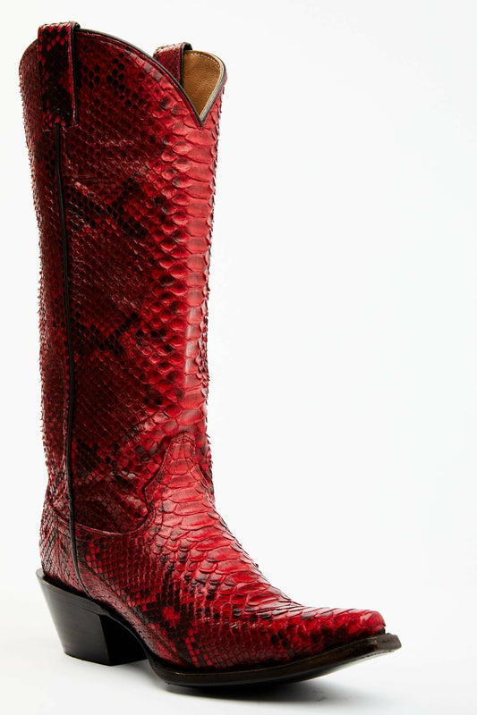 Women Slay Red Python Tall Western Boots - Snip Toe | Idyllwind
