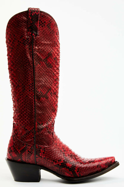 Women Slay Red Python Tall Western Boots - Snip Toe | Idyllwind