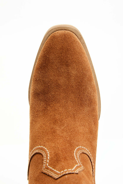 Women Sidewinder Studded Fringe Suede Fashion Booties - Round Toe | Idyllwind