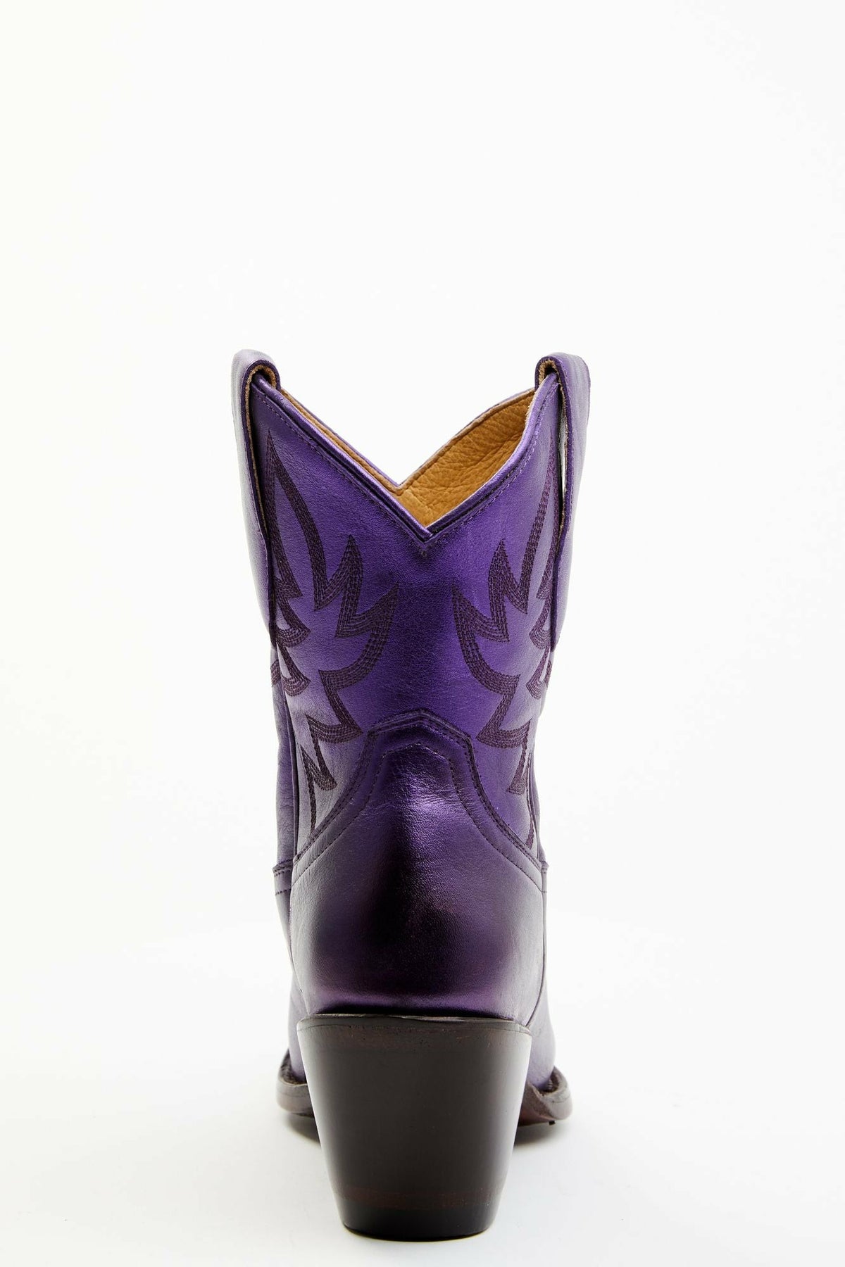 Women Wheels Metallic Violet Leather Booties - Round Toe | Idyllwind