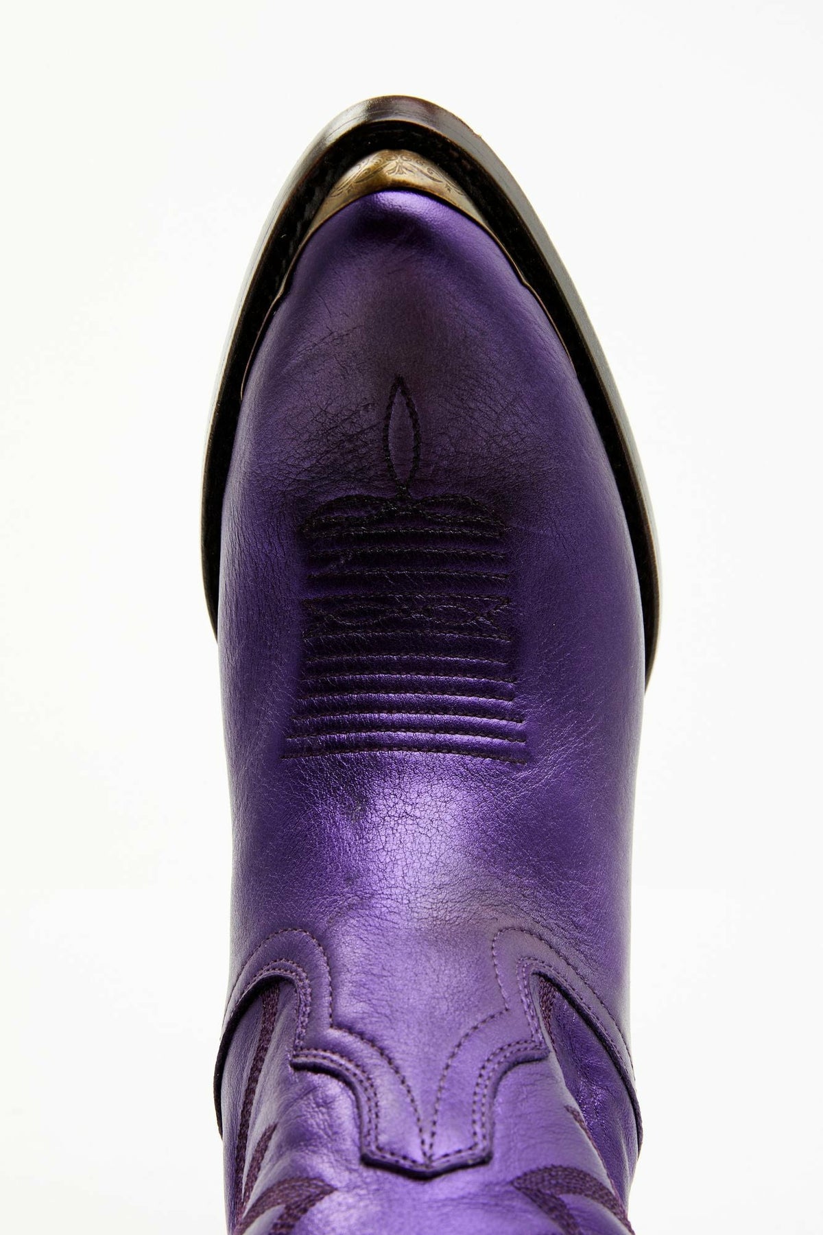 Women Wheels Metallic Violet Leather Booties - Round Toe | Idyllwind