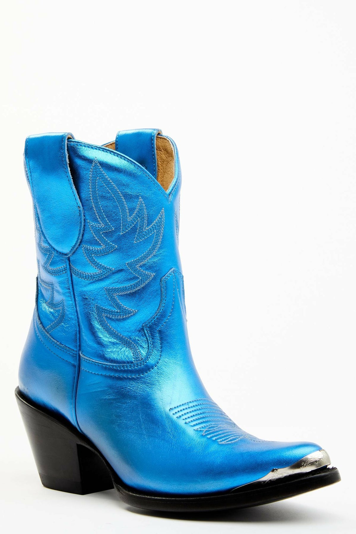 Women Wheels Metallic Royale Leather Western Booties - Round Toe | Idyllwind