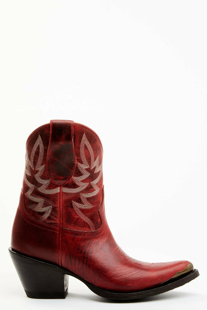 Women Wheels Red Leather Western Booties - Round Toe | Idyllwind