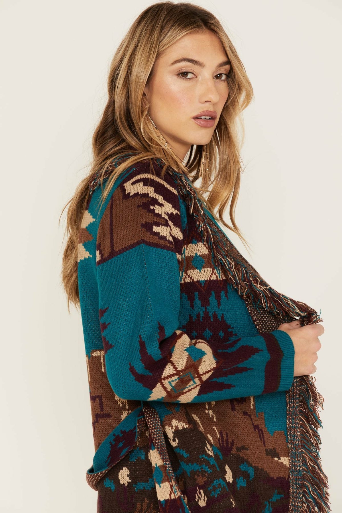 Women River Run Southwestern Print Belted Cardigan Sweater | Idyllwind
