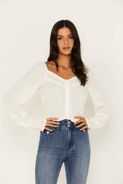 Women Swiss Dot Lace Poet Top | Idyllwind