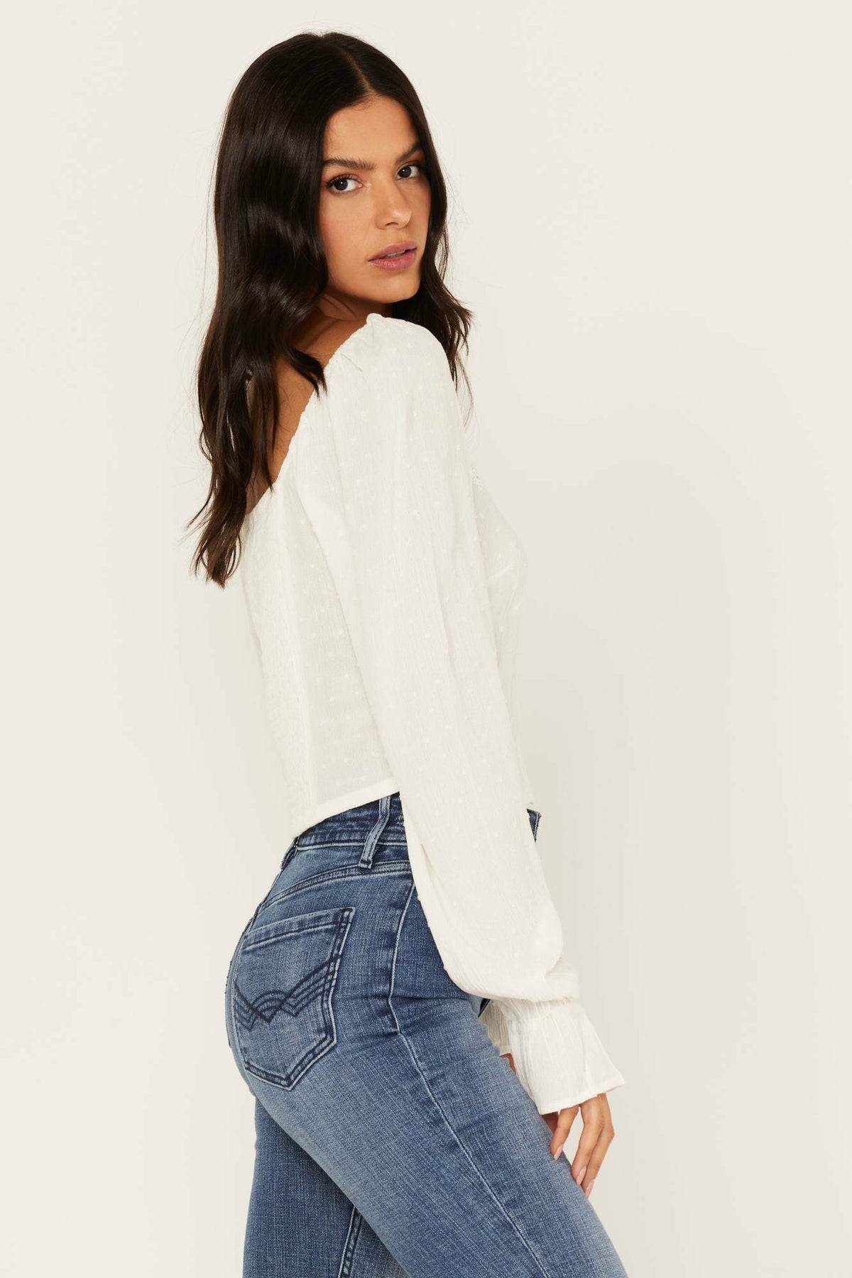 Women Swiss Dot Lace Poet Top | Idyllwind