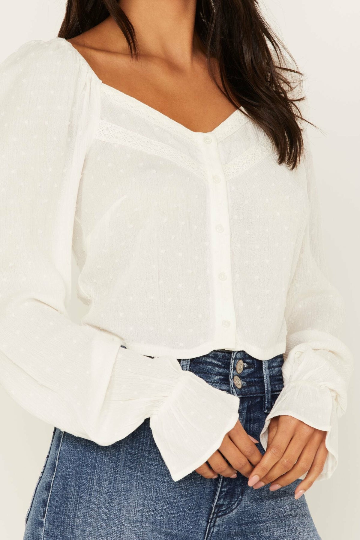 Women Swiss Dot Lace Poet Top | Idyllwind