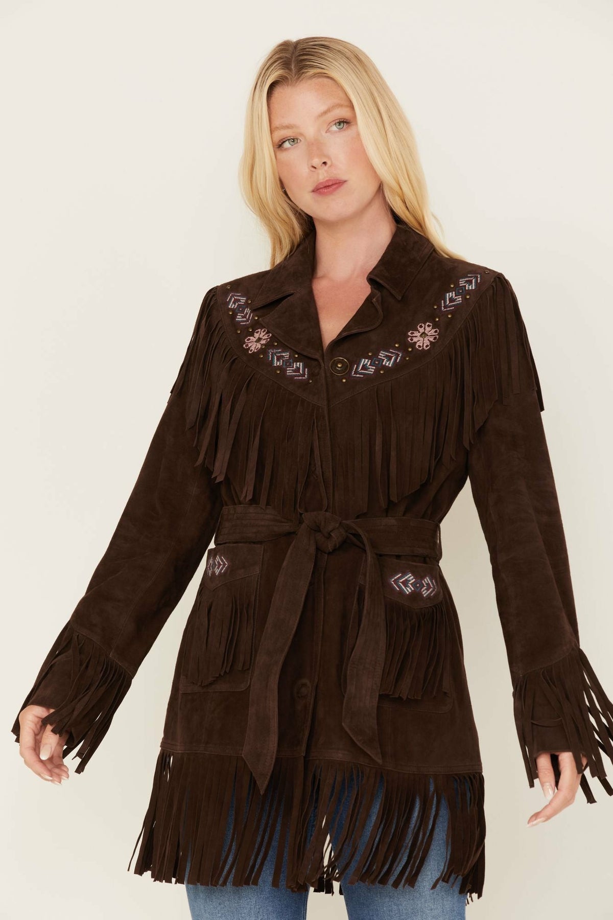 Women Batavia Embroidered Fringe Suede Jacket | Idyllwind