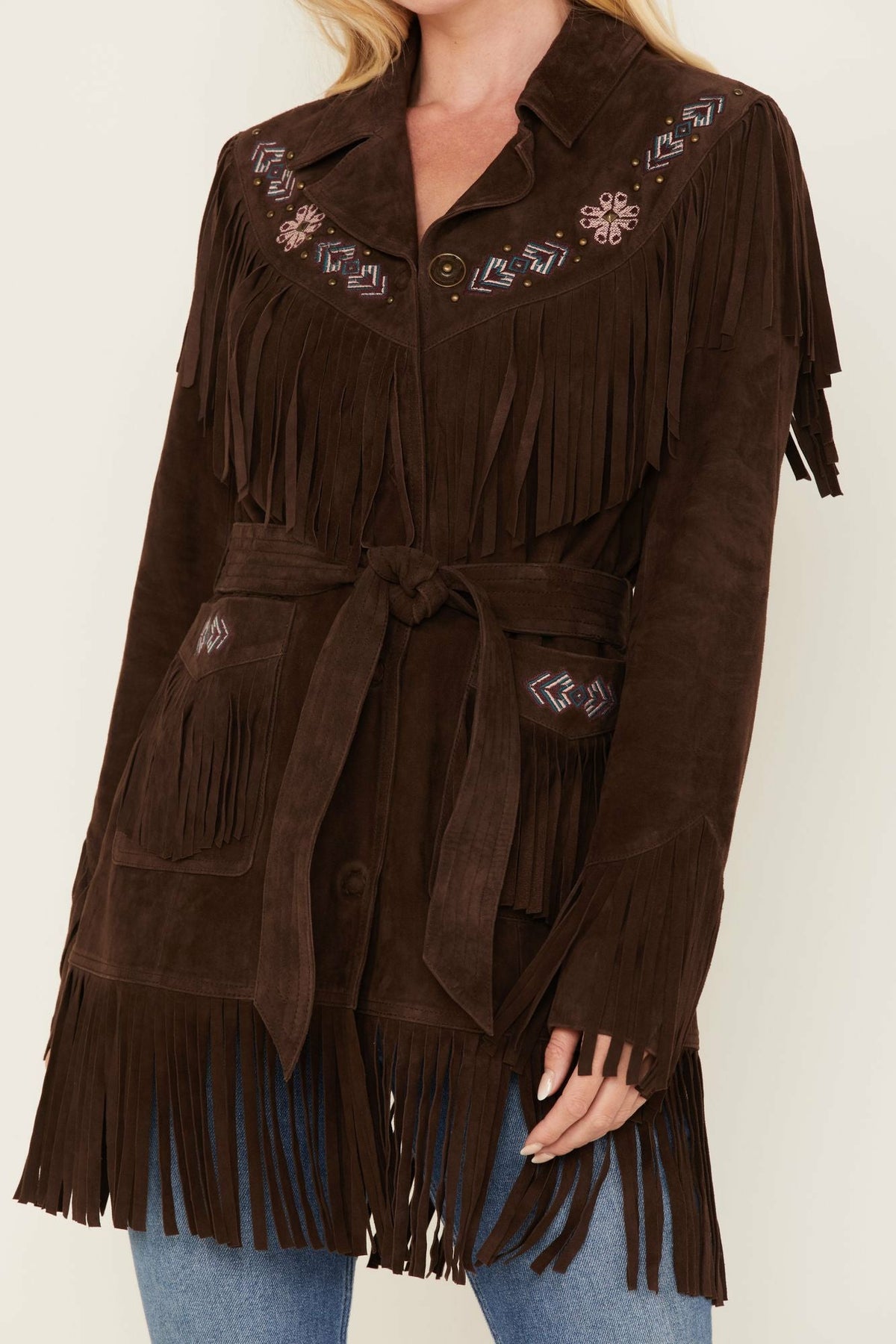 Women Batavia Embroidered Fringe Suede Jacket | Idyllwind