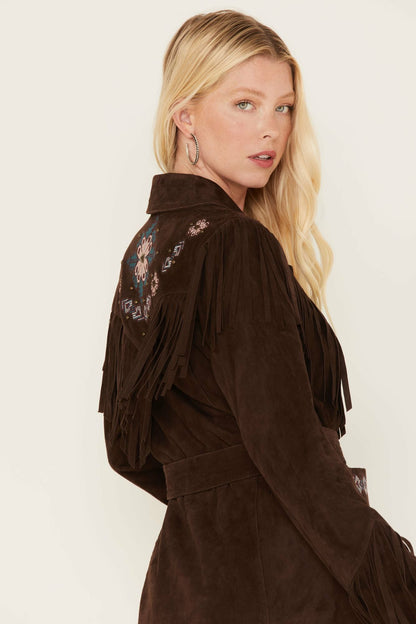 Women Batavia Embroidered Fringe Suede Jacket | Idyllwind