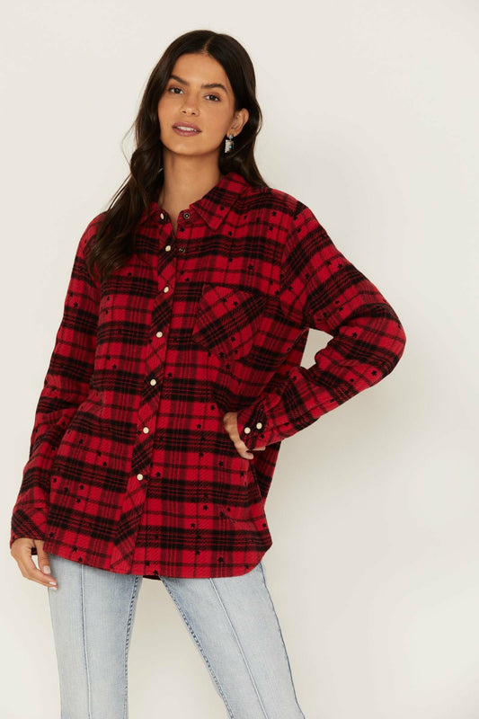 Women Tira Plaid Star Print Flannel Top | Idyllwind
