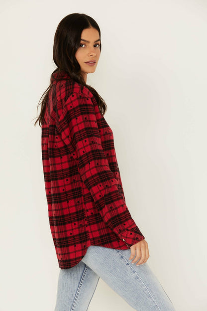 Women Tira Plaid Star Print Flannel Top | Idyllwind