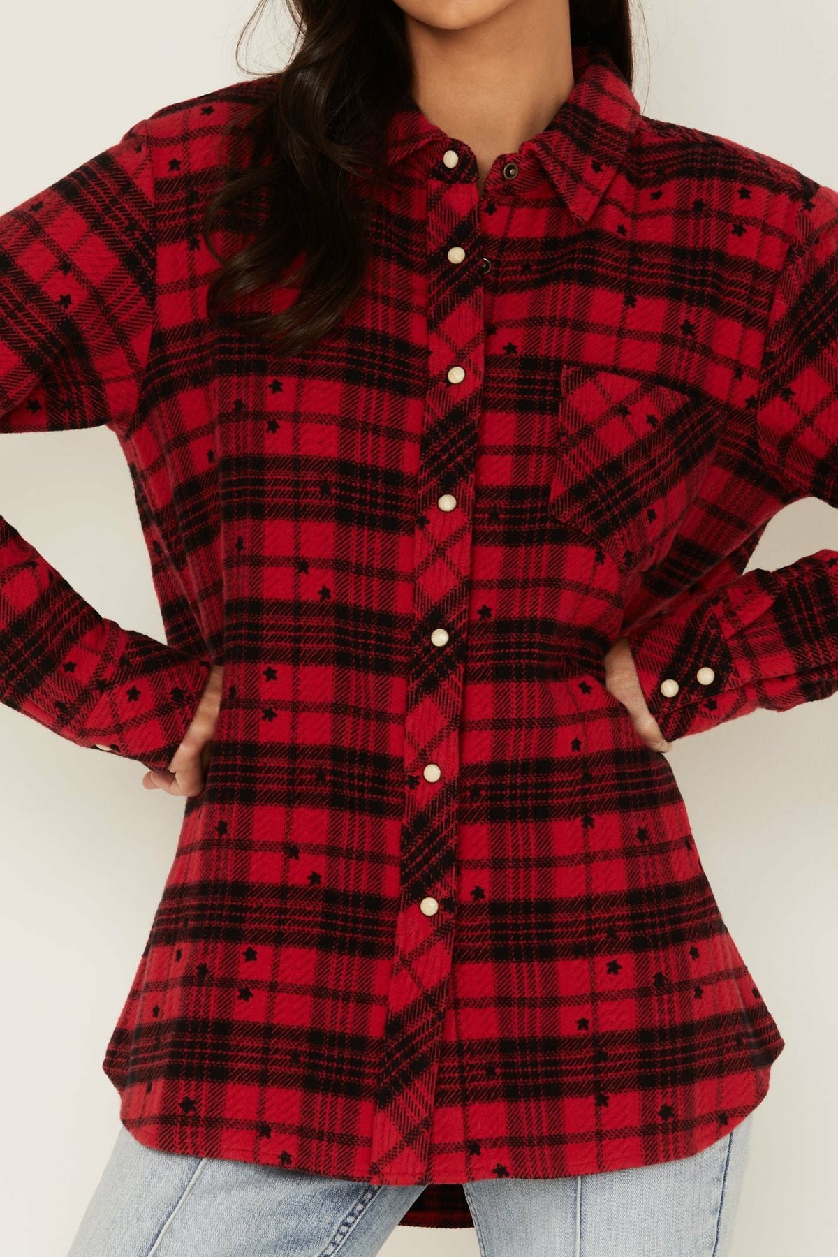 Women Tira Plaid Star Print Flannel Top | Idyllwind