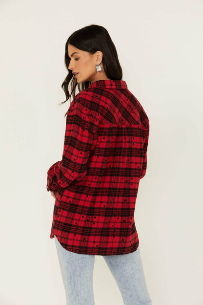 Women Tira Plaid Star Print Flannel Top | Idyllwind
