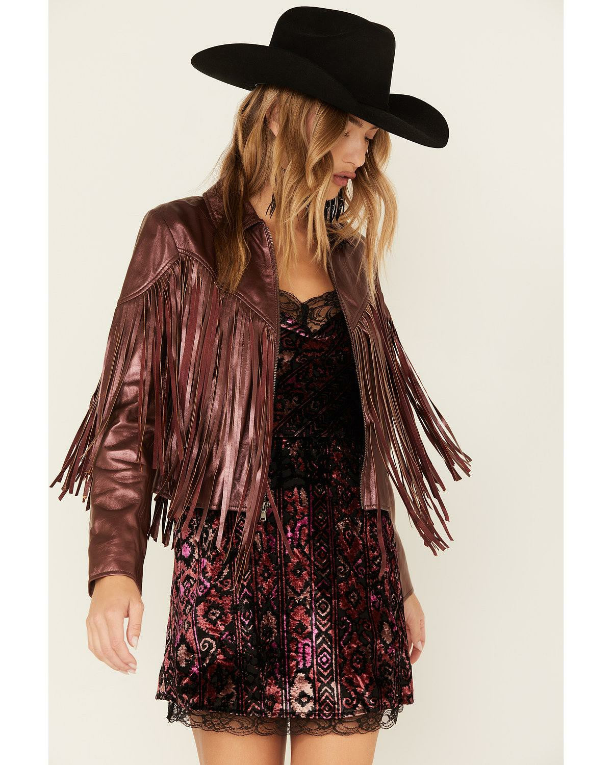 Women Metallic Fringe Leather Moto Jacket | Idyllwind