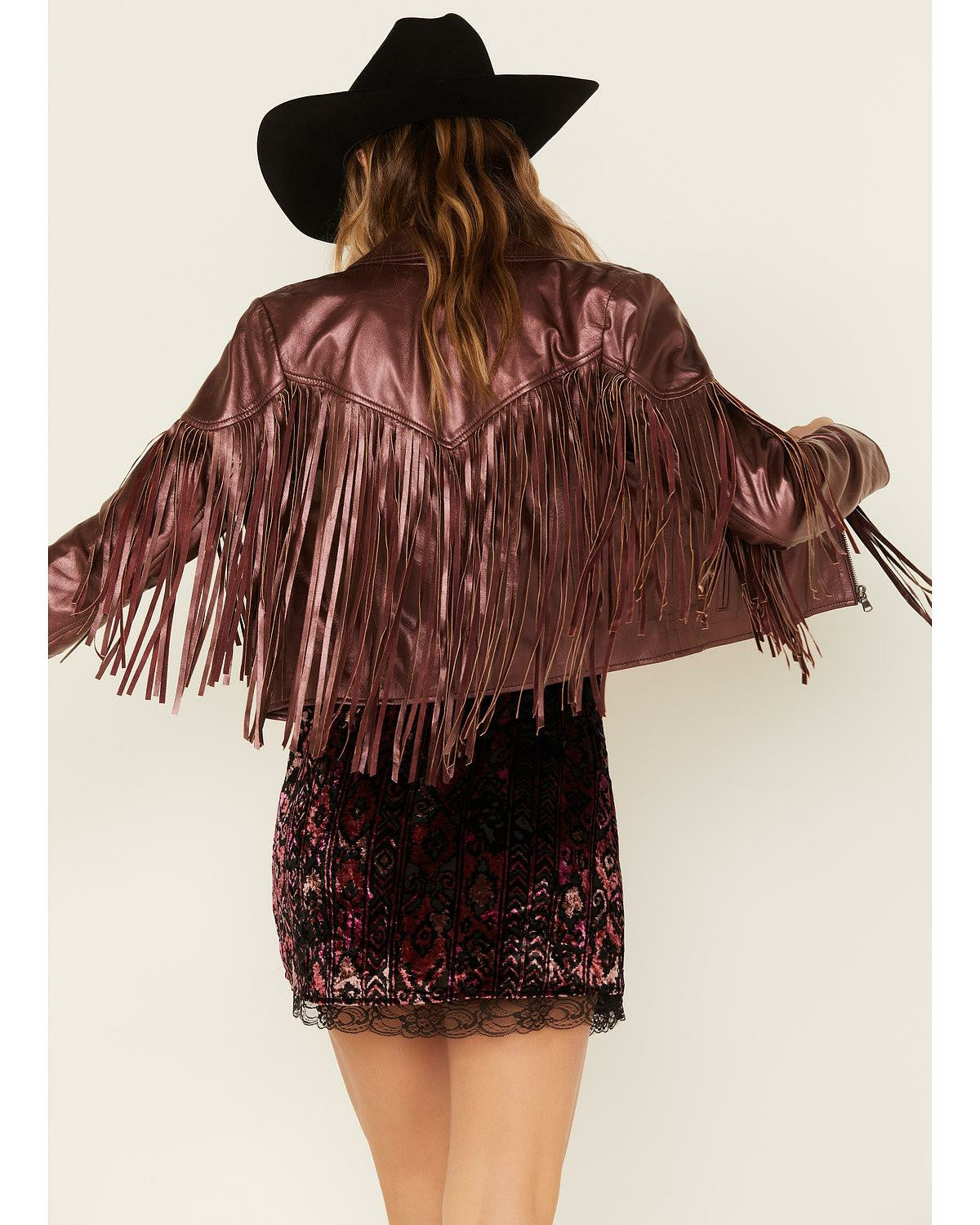 Women Metallic Fringe Leather Moto Jacket | Idyllwind