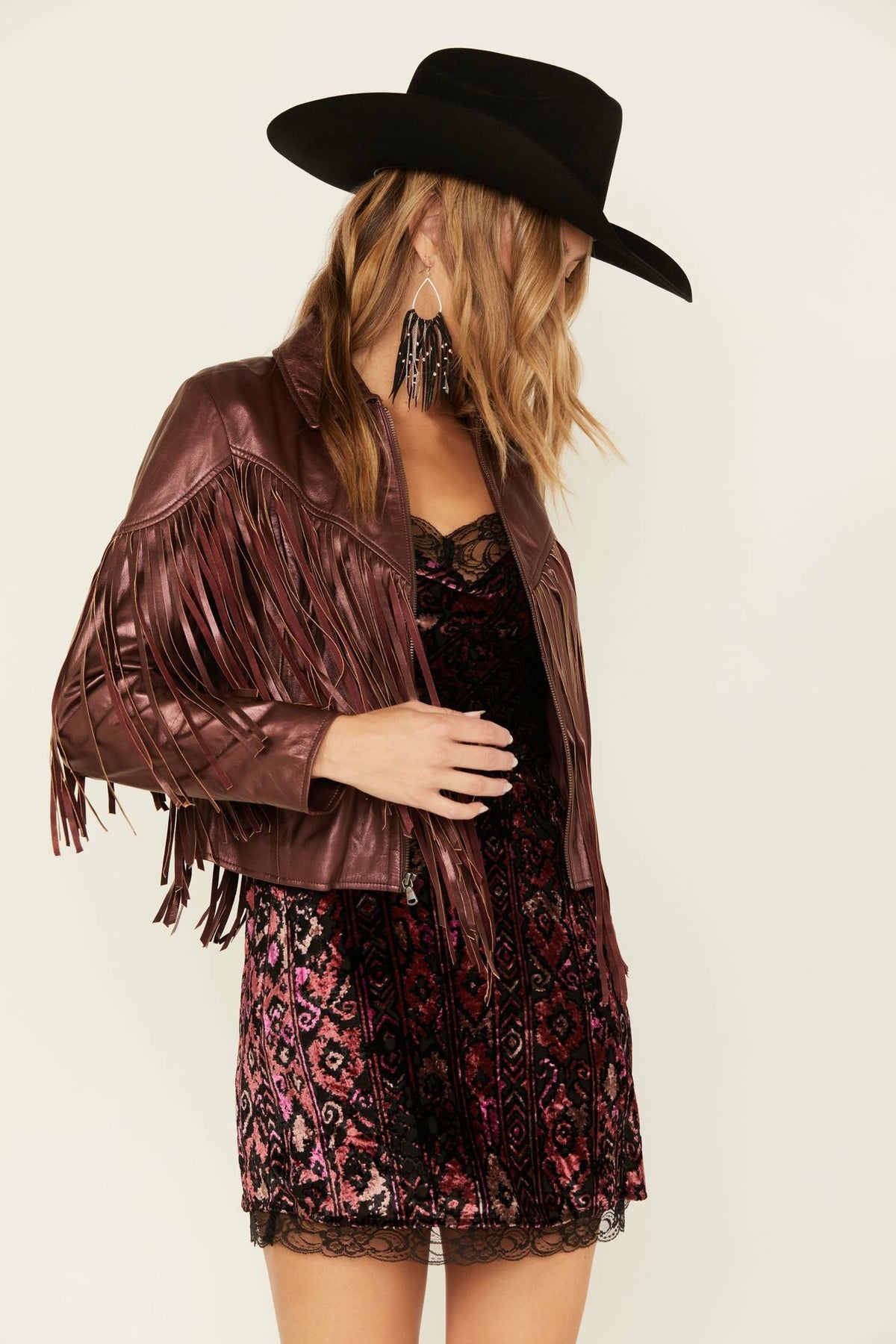Women Metallic Fringe Leather Moto Jacket | Idyllwind