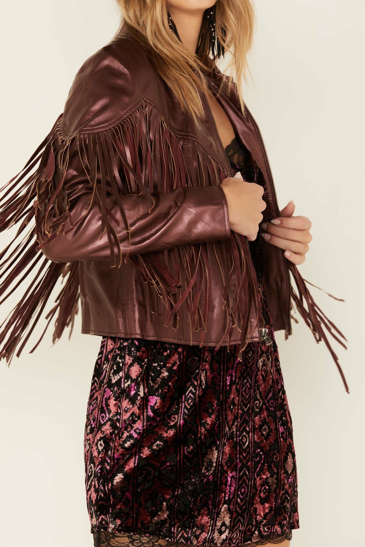 Women Metallic Fringe Leather Moto Jacket | Idyllwind