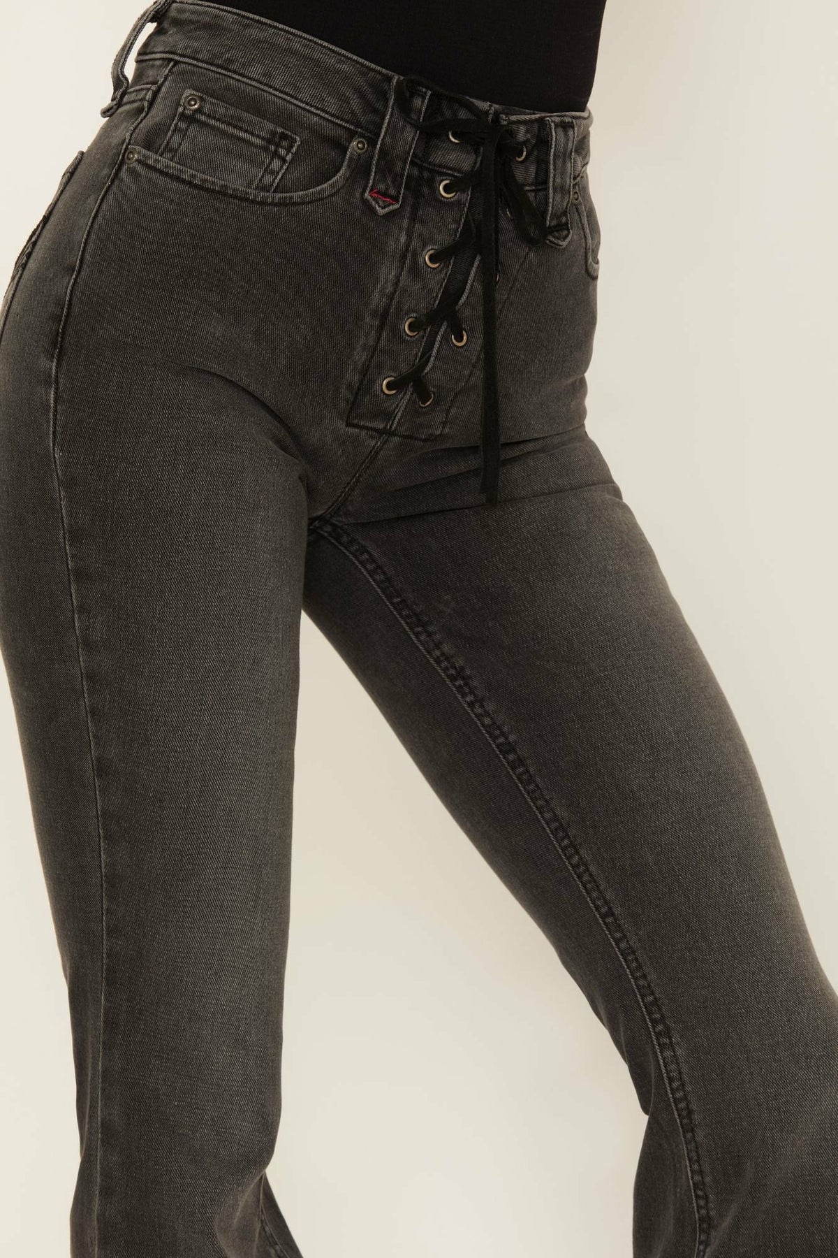 Women Twelve South Wash Down High Risin Lace Up Bootcut Jeans | Idyllwind
