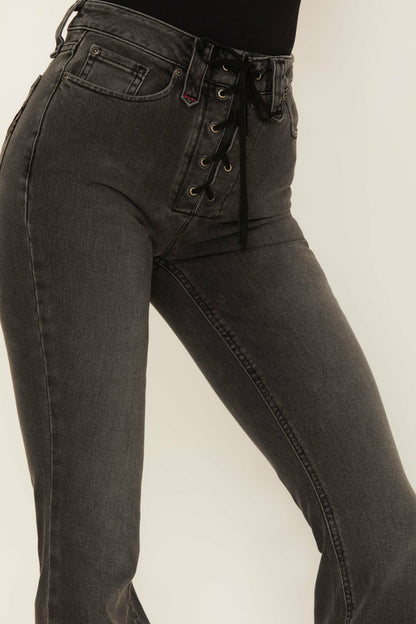 Women Twelve South Wash Down High Risin Lace Up Bootcut Jeans | Idyllwind