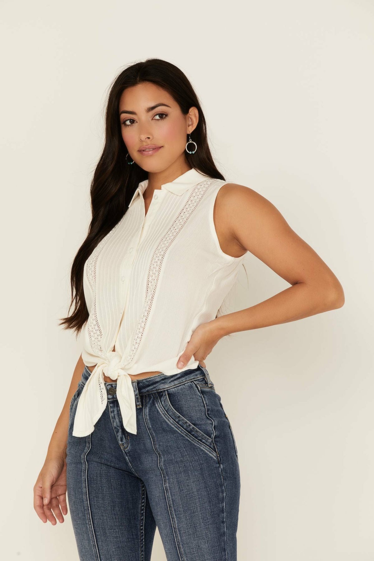 Women Barewood Button Front Tie Top | Idyllwind