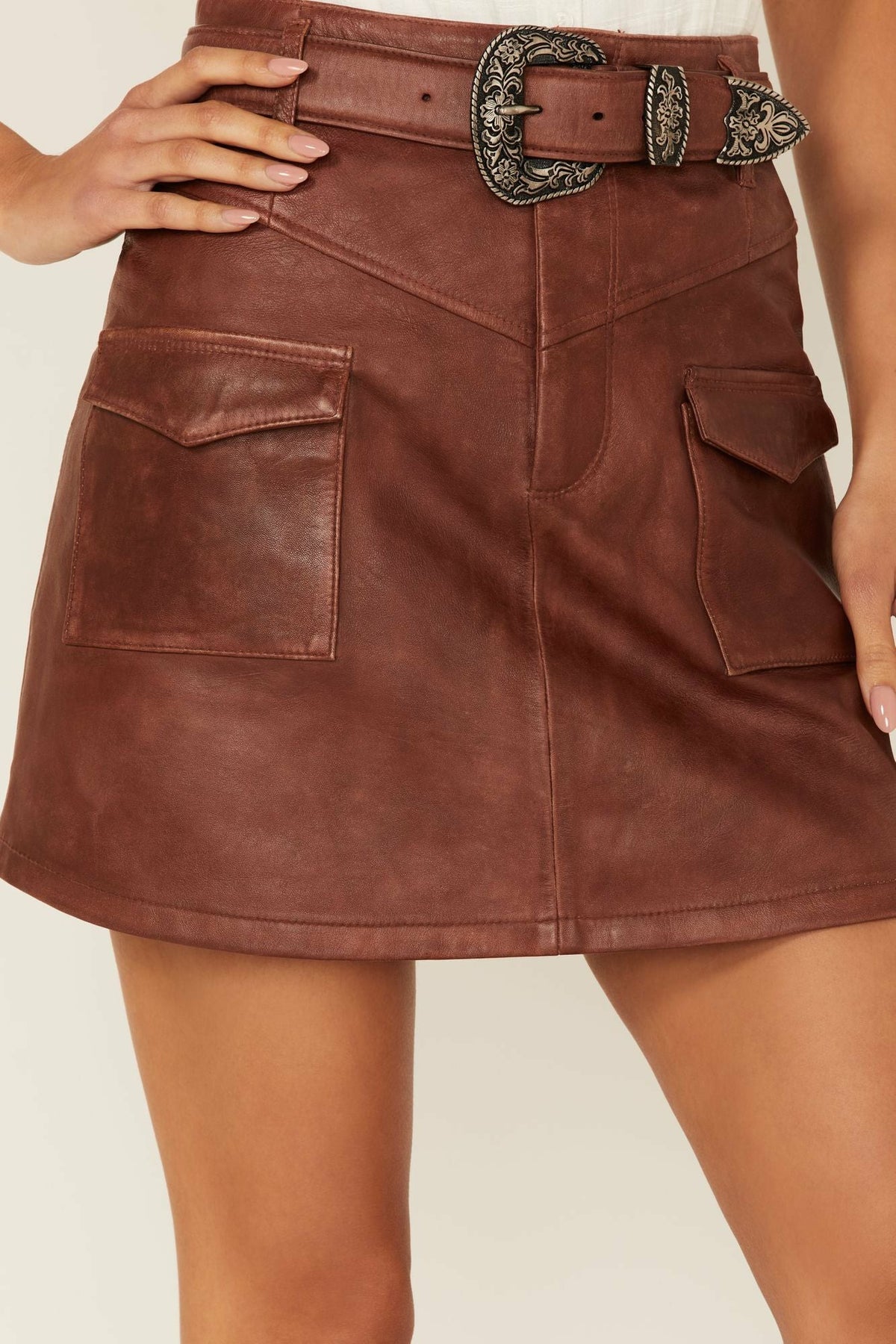 Women Western Belt Leather Mini Skirt | Idyllwind