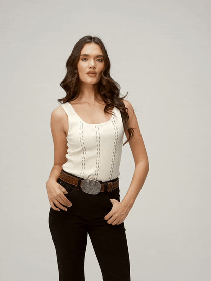Women Westerly Drive Brown Tooled Belt | Idyllwind
