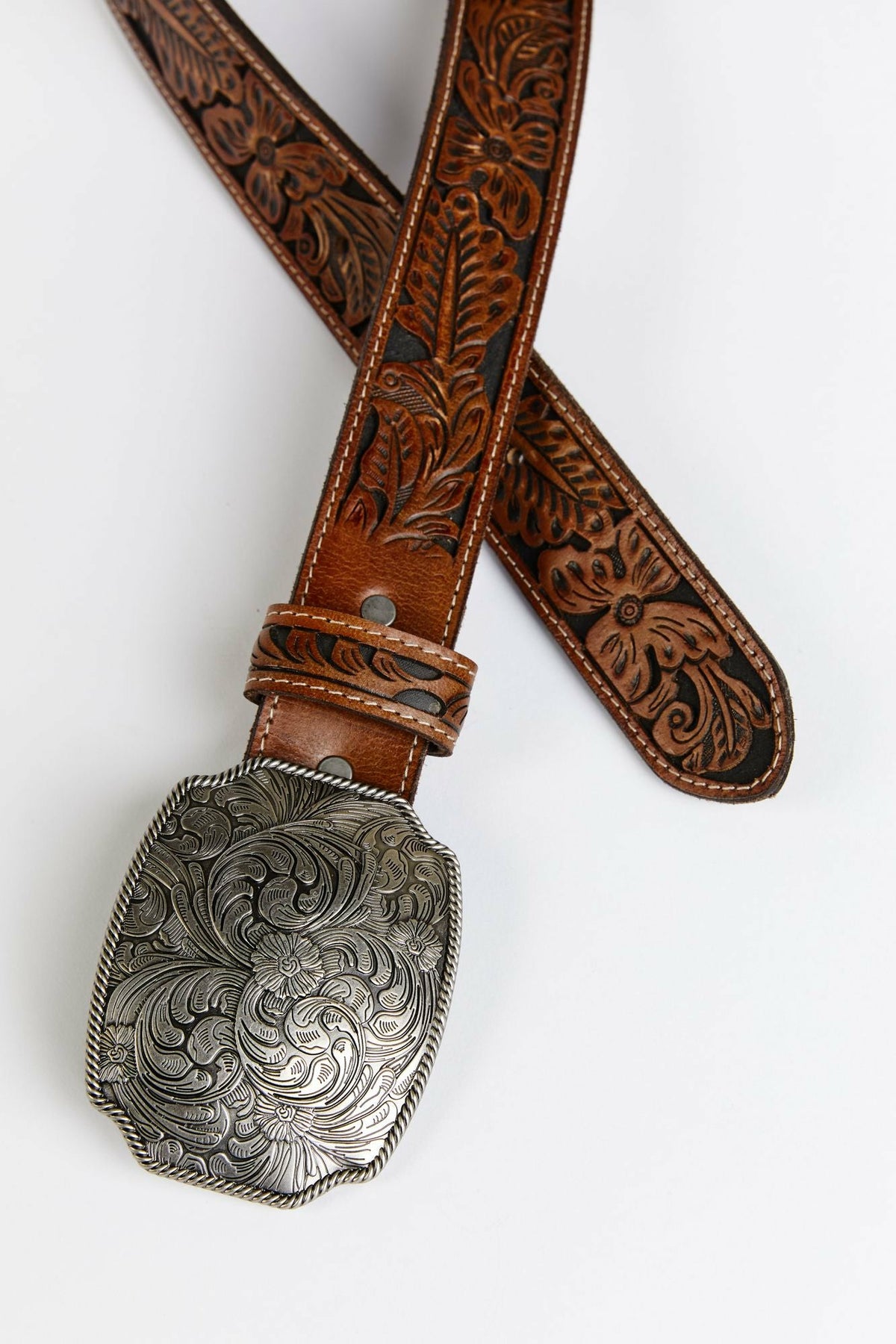 Women Westerly Drive Brown Tooled Belt | Idyllwind