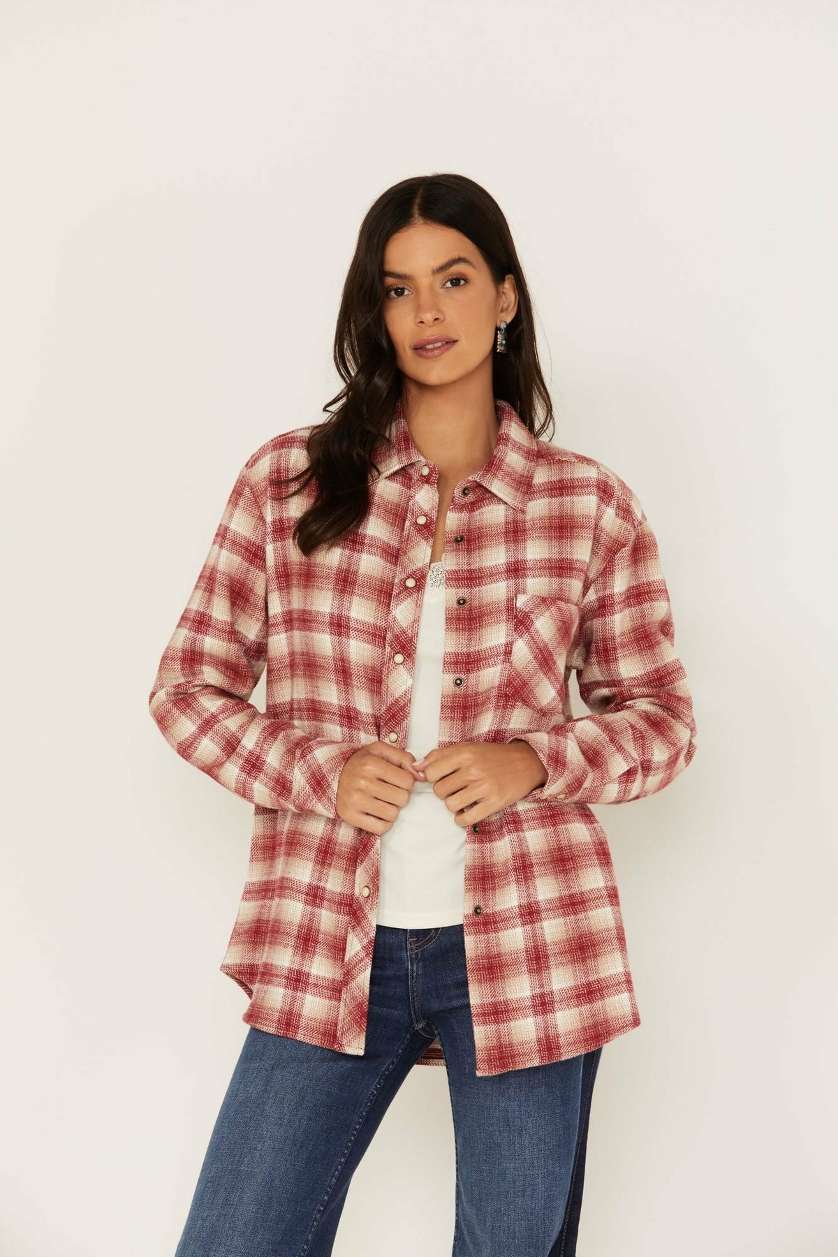 Women Plaid Print Roby Flannel Top | Idyllwind