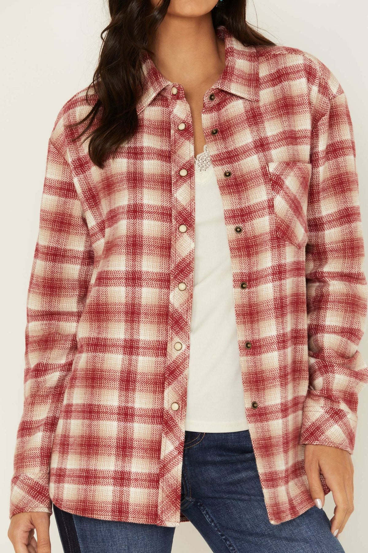 Women Plaid Print Roby Flannel Top | Idyllwind