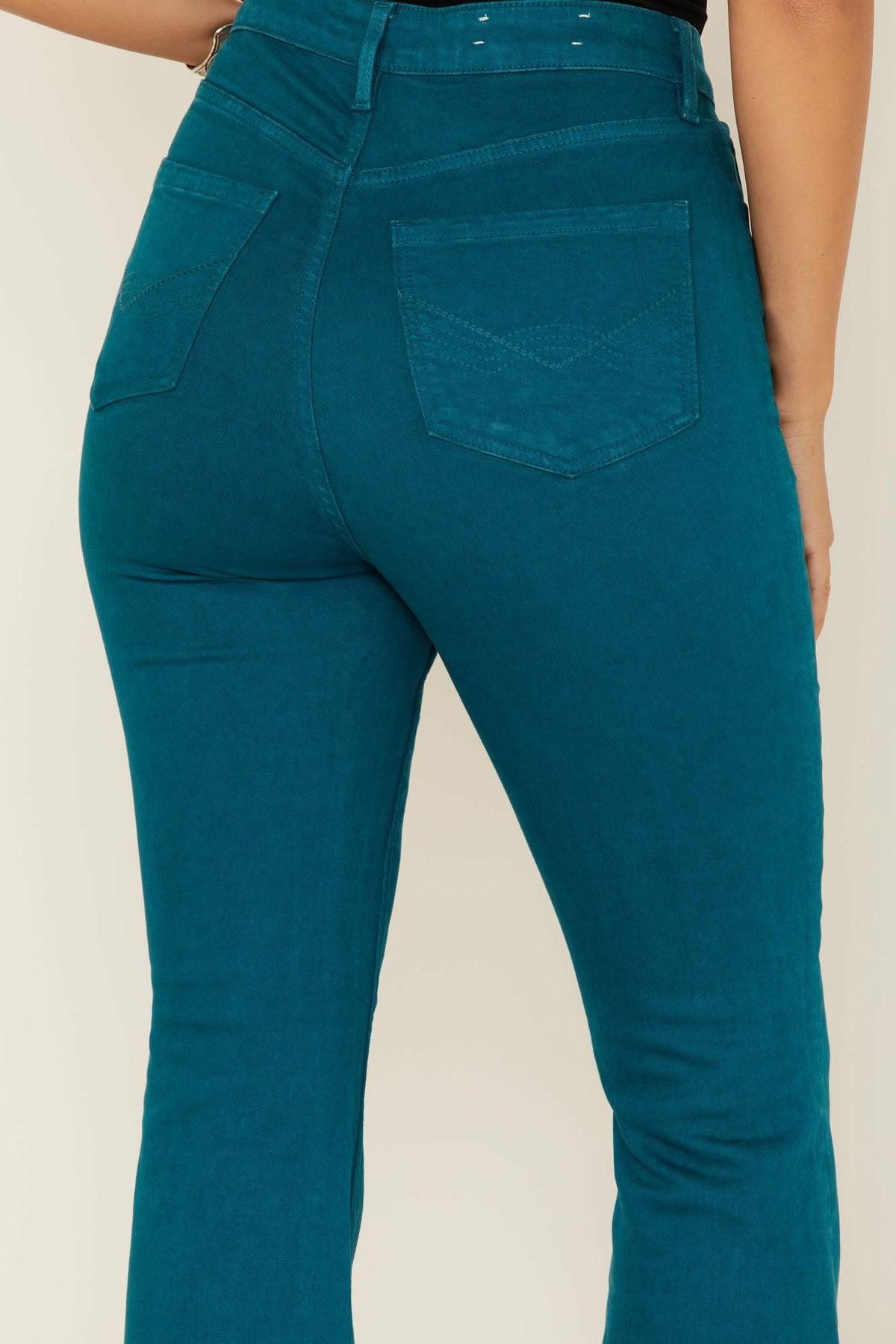 Women Teal Mid Rise Flare Jeans | Idyllwind