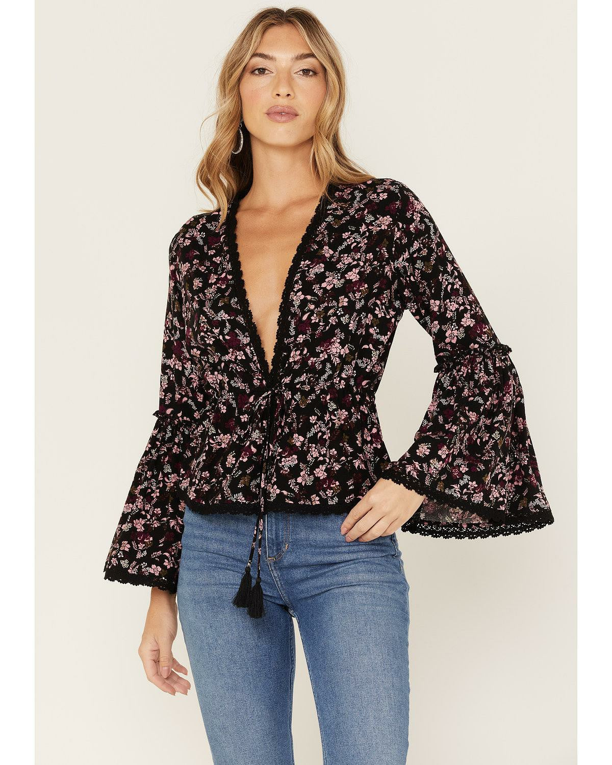 Women Fall For Me Floral Print Bell Sleeve Kimono | Idyllwind
