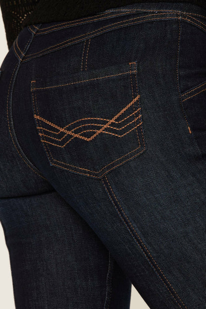 Women Hillsboro Dark Wash High Rise Seamed Outlaw Flare Jeans | Idyllwind