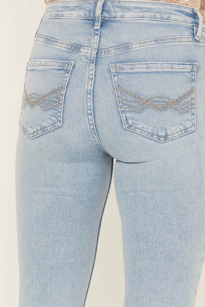 Women Melbourne Medium Wash High Risin Distressed Bootcut Jeans | Idyllwind