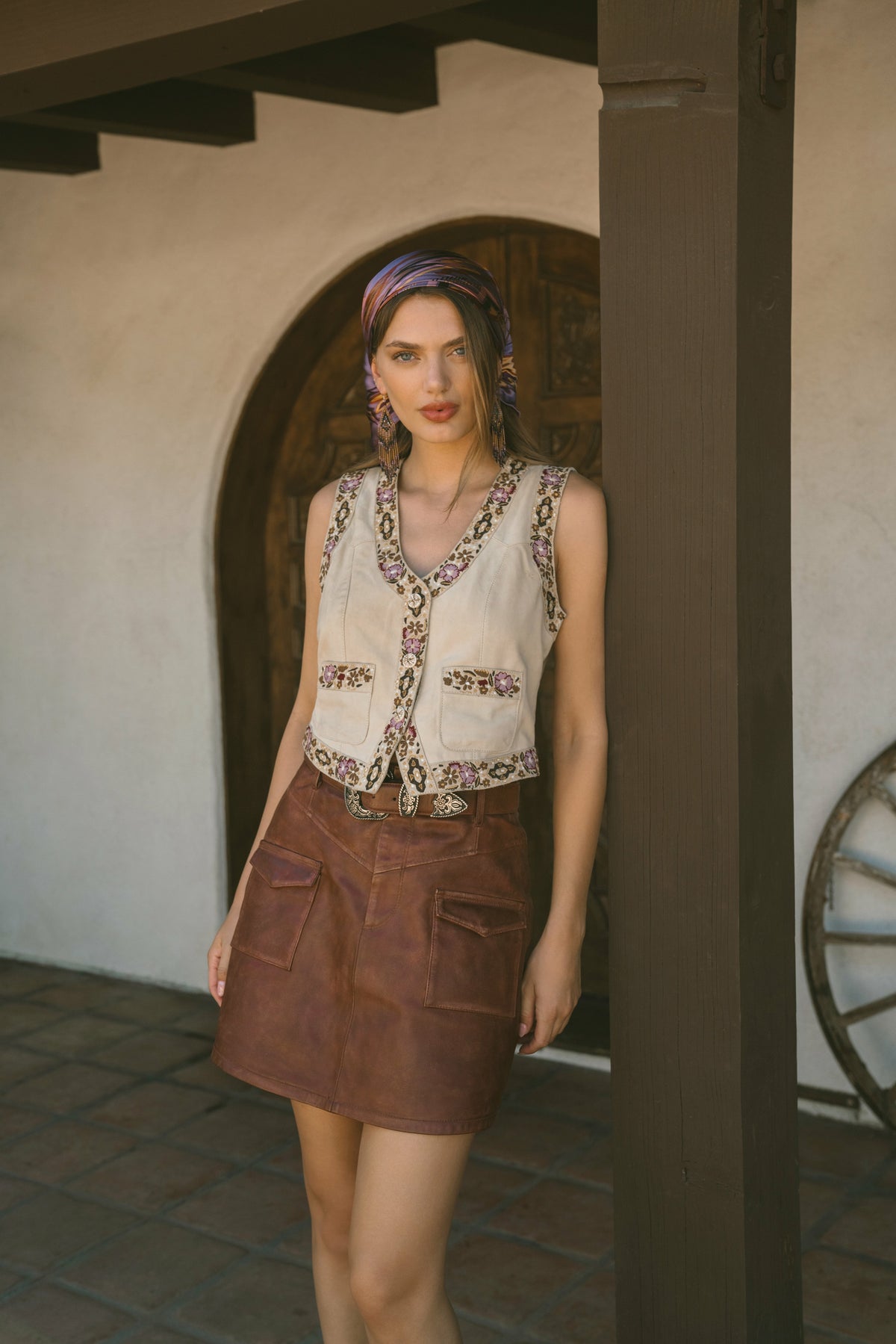 Women Embroidered Floral Suede Vest | Idyllwind
