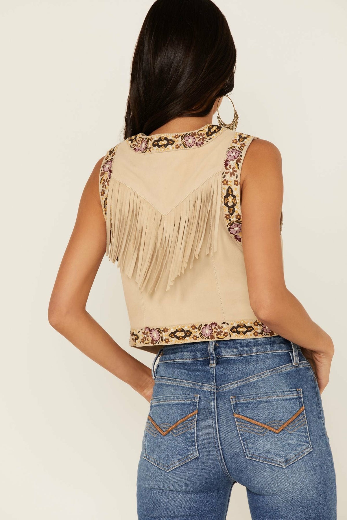 Women Embroidered Floral Suede Vest | Idyllwind