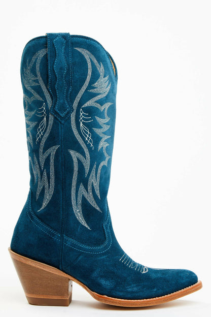Women Charmed Life Teal Suede Western Boots - Round Toe | Idyllwind