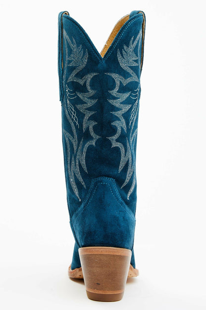Women Charmed Life Teal Suede Western Boots - Round Toe | Idyllwind