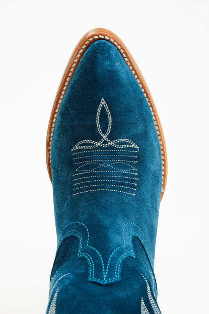 Women Charmed Life Teal Suede Western Boots - Round Toe | Idyllwind