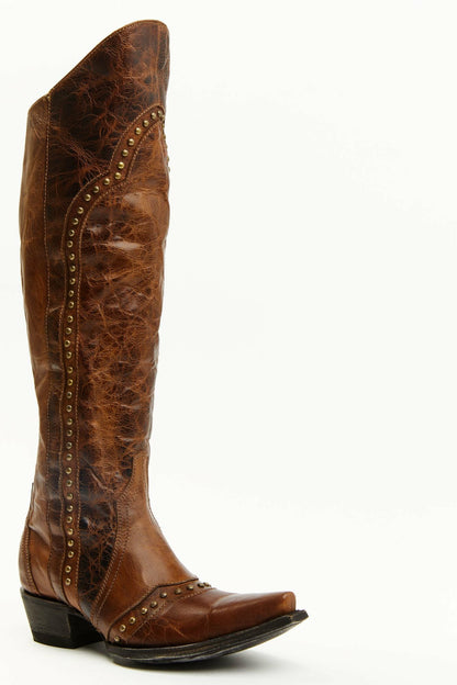 Women Straight Up Orix Goat Studded Leather Tall Western Boots - Snip Toe | Idyllwind