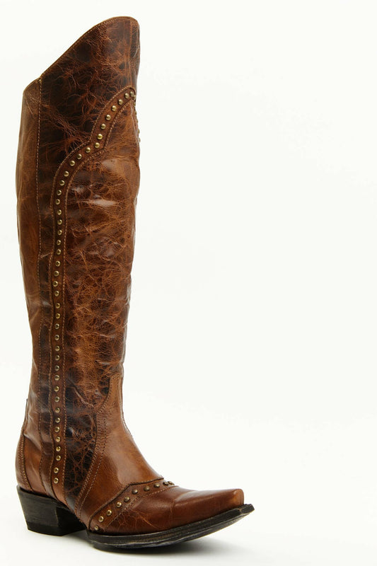 Women Straight Up Orix Goat Studded Leather Tall Western Boots - Snip Toe | Idyllwind