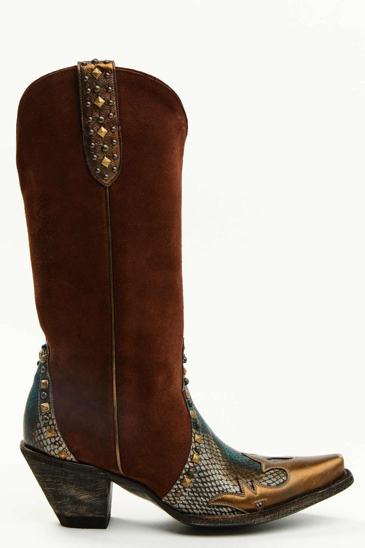 Women Leap Snake Suede Leather Western Boots - Snip Toe | Idyllwind