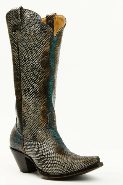 Women Strut Snake Print Leather Western Boots - Snip Toe | Idyllwind