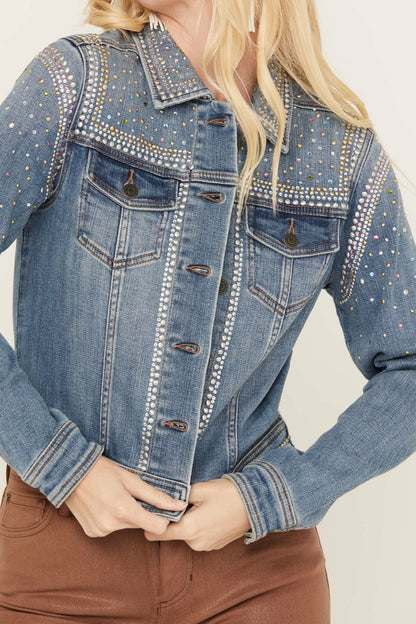 Women Shiloh Drive Embellished Denim Trucker Jacket | Idyllwind