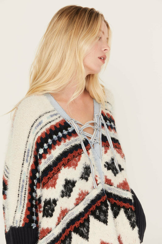 Women Mack Denim Trim Sweater | Idyllwind