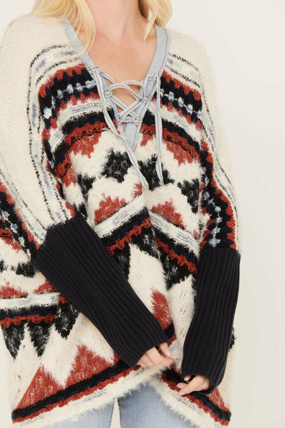 Women Mack Denim Trim Sweater | Idyllwind