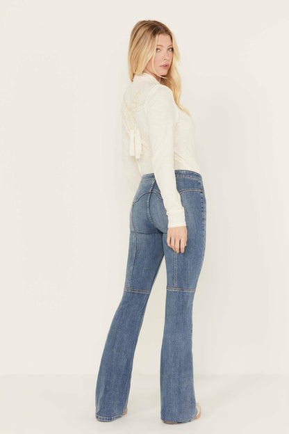 Women Copper Ridge Low Rise Lace Up Flare Jeans | Idyllwind