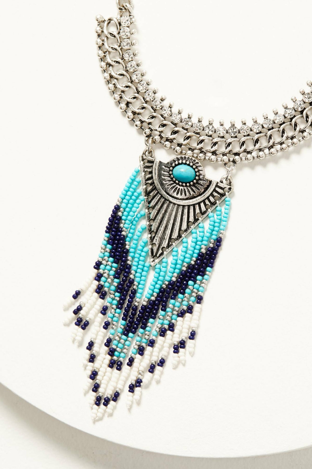 Women Leon Silver Beaded Statement Necklace | Idyllwind